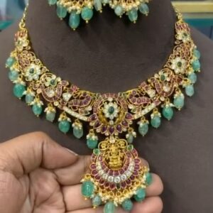 Jadav Kundan heavy necklace set