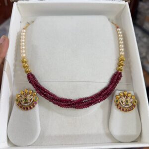 ruby choker necklace set
