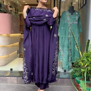 purple colour kurti sets