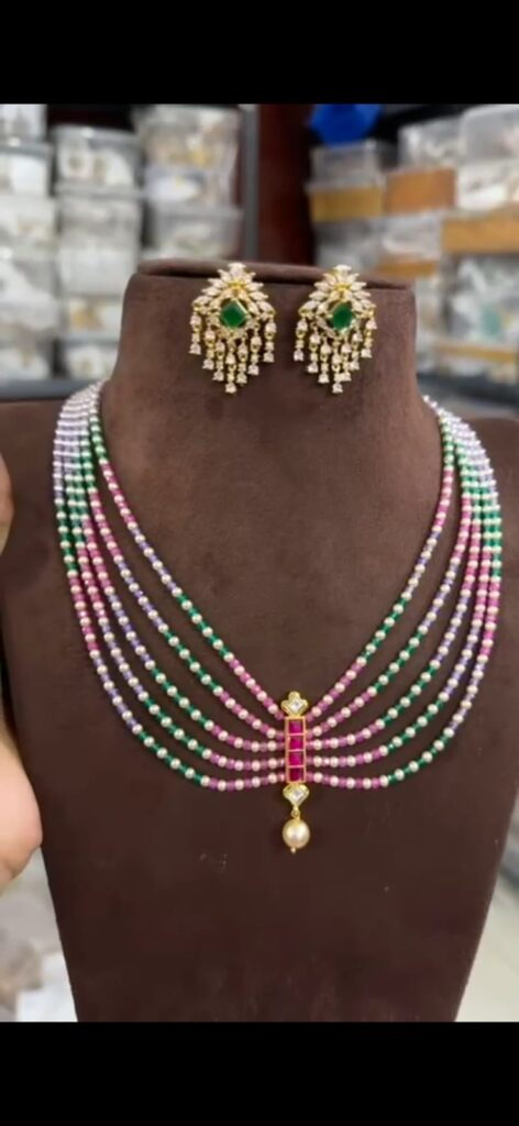 CZ Multi Colour Necklace Set