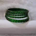 Green Raindrop Glass Bangles