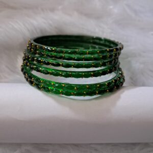 Green Raindrop Glass Bangles