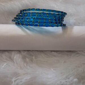 Sky Blue Raindrop Glass Bangles