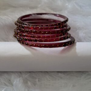 Maroon Raindrop Glass Bangle