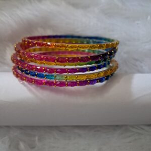 Multicolor Raindrop Glass Bangles