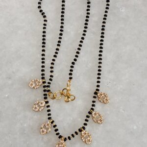 black beads chains with cz pendants