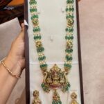 Green Beads Lakshmi Haram