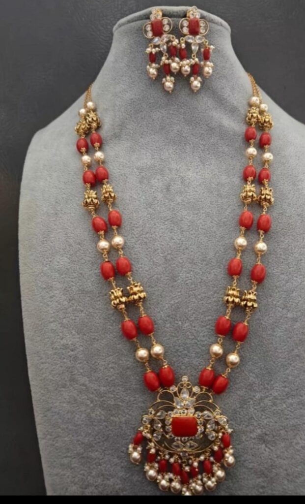 Coral Beads Jewellery Set Online
