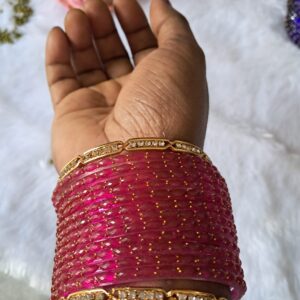 pink rain drop glass bangles