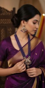 Purple Beaded Necklace Set