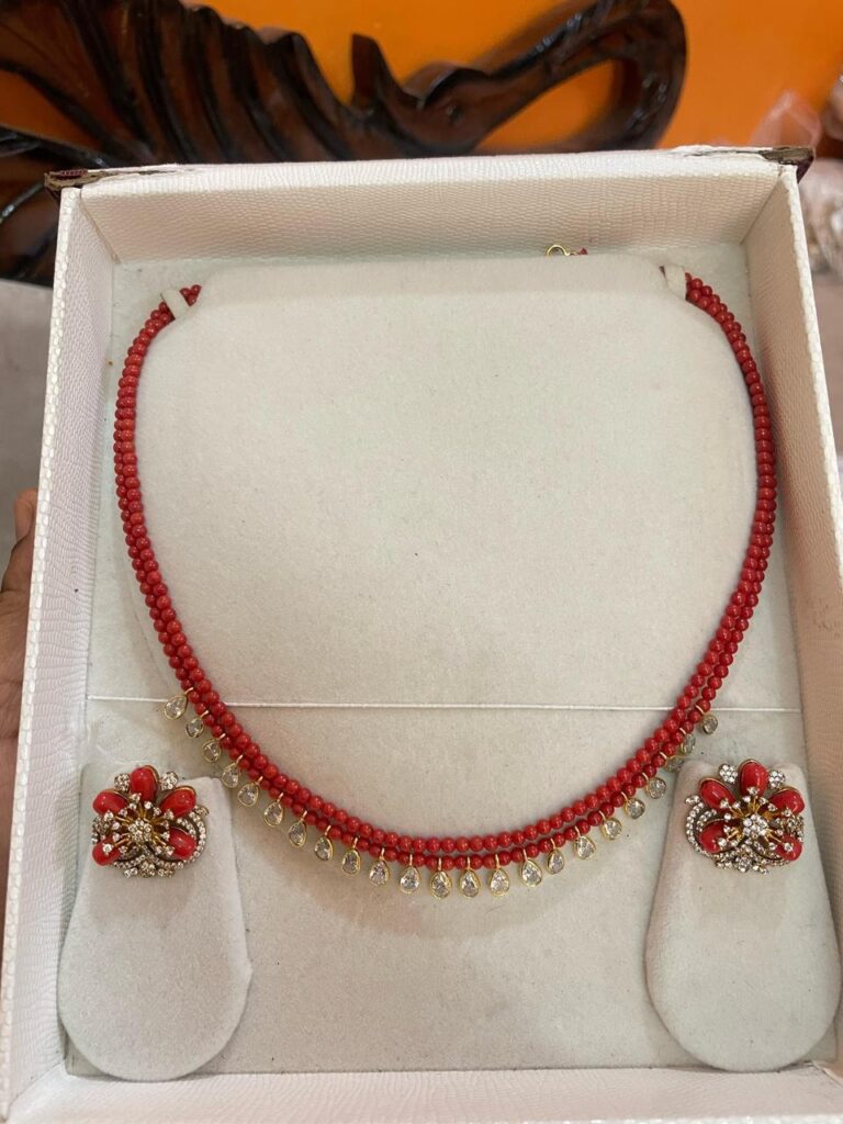 coral beads necklace