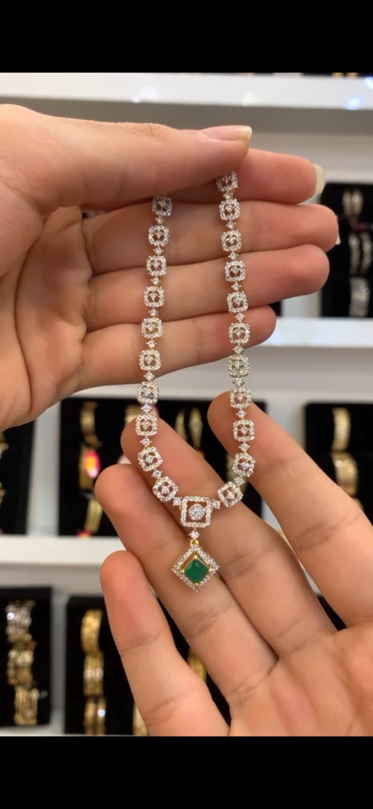 diamond finish necklace