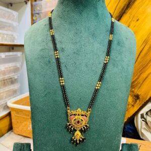 Long black beads chains