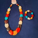 Multicolor Beaded Necklace with Bracelet