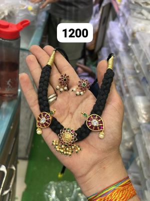 black thread necklace for women