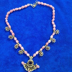 pink beads necklace set