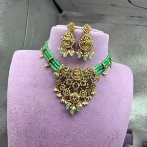 Green Beads Choker set
