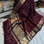 zari checks sarees