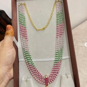 multi color beads long necklace