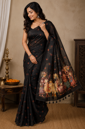 black saree for women