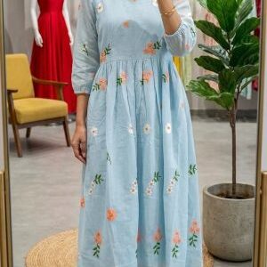 chanderi maxi dress for women