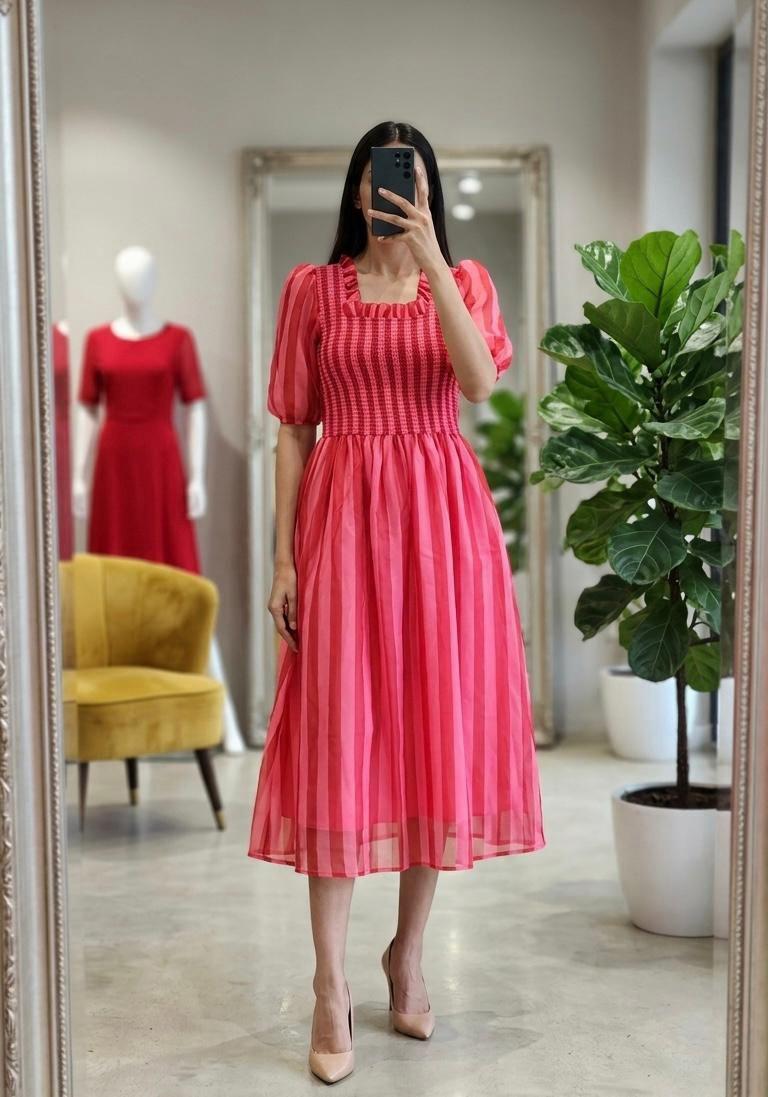 pink maxi dress