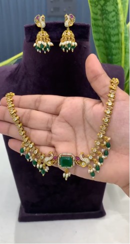 polki stone necklace set