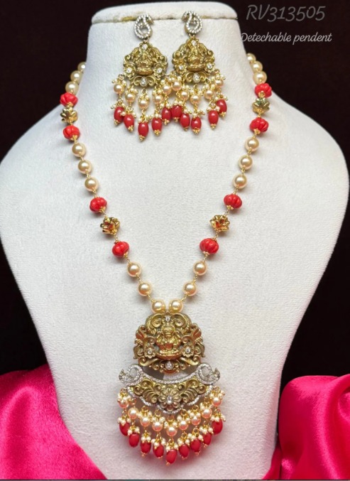 coral jewellery set