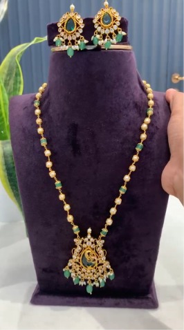 green beads jewellery