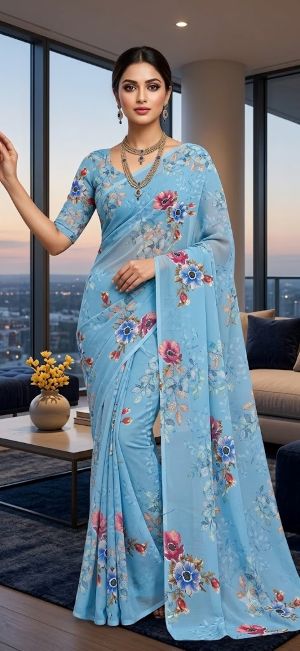 pure georgette sarees