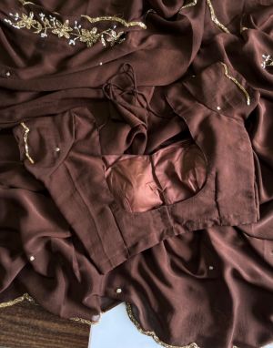 Designer sarees with readymade blouse - Image 3
