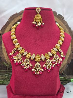 Nakshi Kempu Stone Necklace