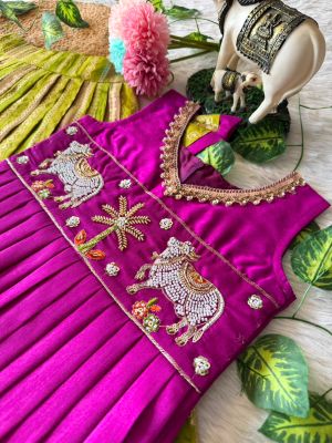 Pattu pavadai for kids - Image 3