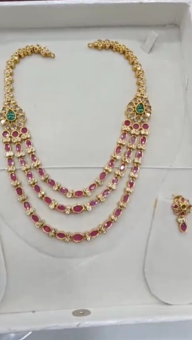Ruby stone necklace sets