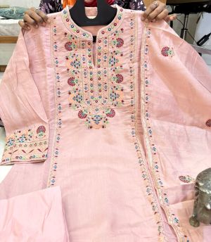 Mul chanderi kurta set