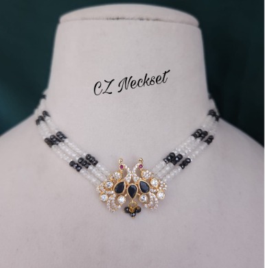 cz beads choker