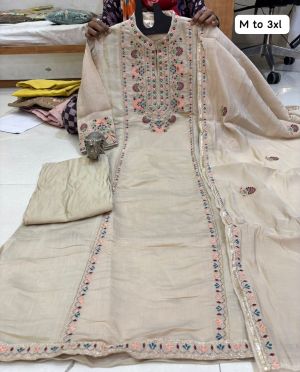 latest Mul chanderi kurta set